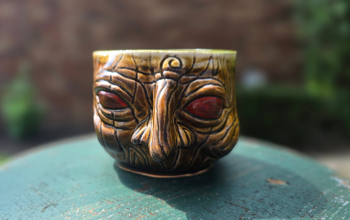 handmade ceramic cup: Tree witch