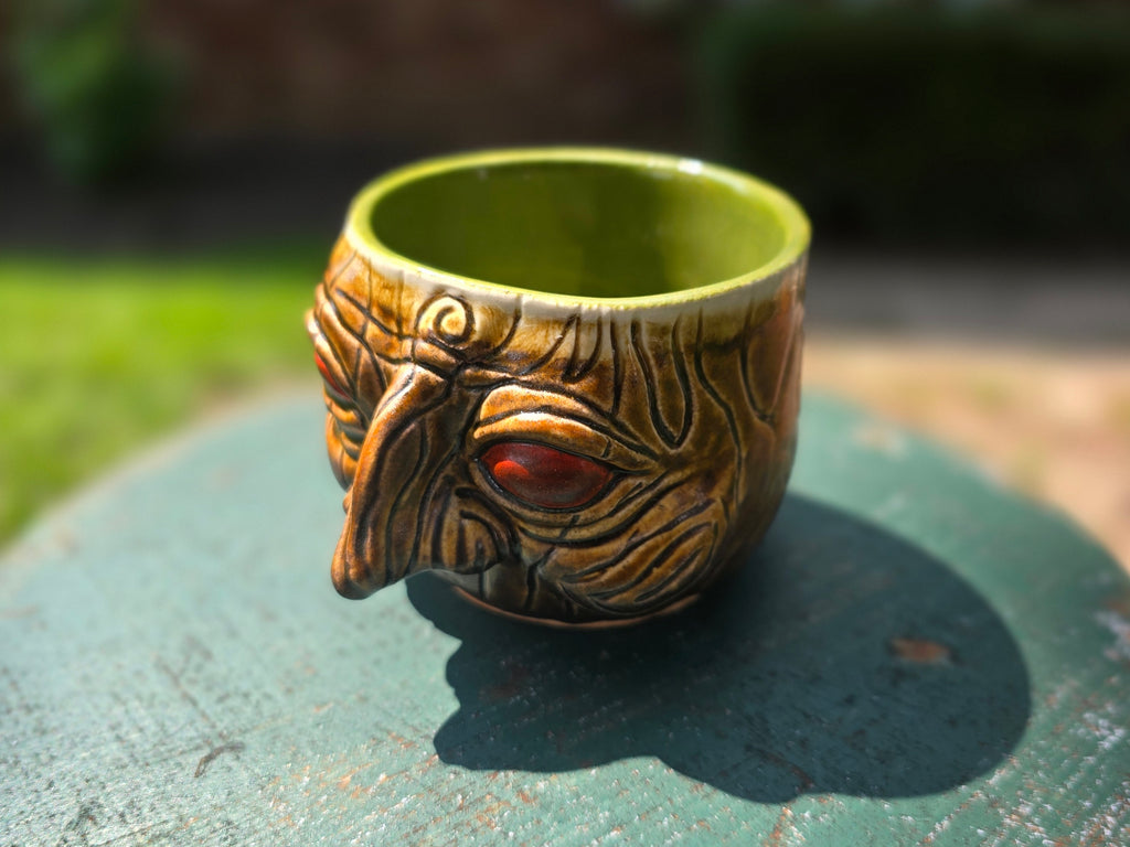 handmade ceramic cup: Tree witch