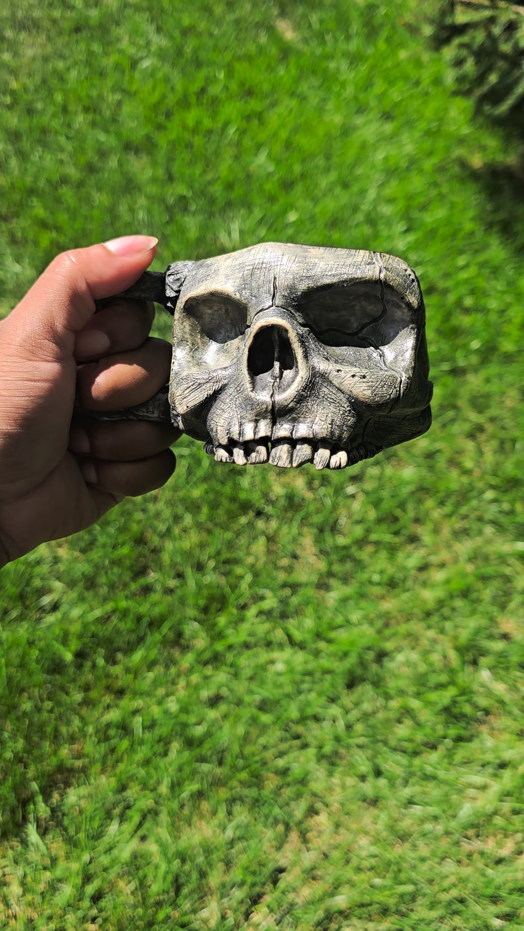 Handmade Ceramic Mug: Realistic Skull