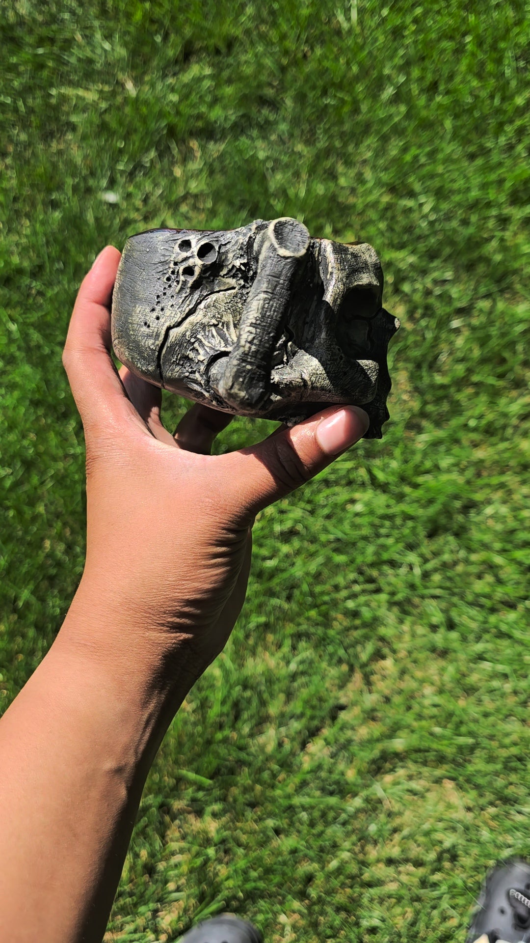 Handmade Ceramic Mug: Realistic Skull
